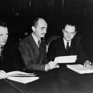 The Russian and American judges who will preside over the Nuremberg War Crimes Trials