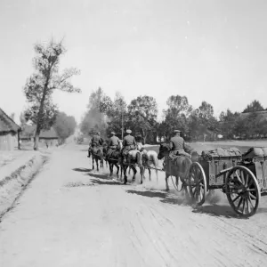 Russian artillery being moved up to the front prior to the Battle for Lemberg