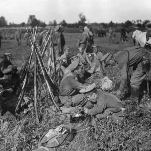 Russian soldiers seen here preparing a meal during their advance in to Galicia circa Russian soldiers seen here preparing a meal during their advance in to Galicia circa