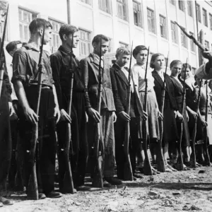 Russian students receiving bayonet training. This picture taken when Russia Russian students receiving bayonet training. This picture taken when Russia