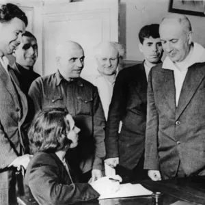 Russian volunteers enlisting for The Volunteer Force. This picture taken Russian volunteers enlisting for The Volunteer Force. This picture taken