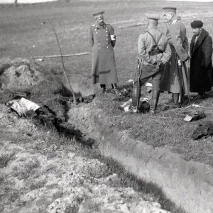 Russians at the graveside of an Austrian officer after the Battle of Lemberg. 1914 Russians at the graveside of an Austrian officer after the Battle of Lemberg. 1914