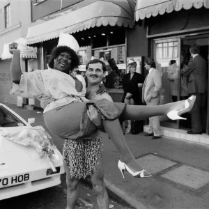 Rustie Lee with Tarzan aka Dave Hardman at the opening of her new restaurant in Hurst Rustie Lee with Tarzan aka Dave Hardman at the opening of her new restaurant in Hurst