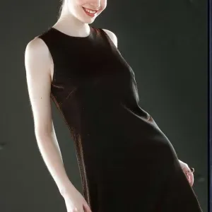 Ruth Kemmer in Dark Brown Dress Print 1996