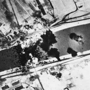 S. A. A. F. Marauders bomb Adige river bridge during the Second World War