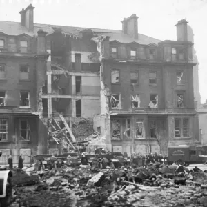 Print of Salford Royal Hospital after air raid damage