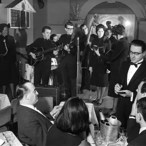 Salvation Army March 1964 at the opening of the Blue Angel Night Club in Mayfair