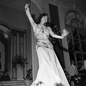 Samia Gamal dances a Belly Dance at Franco Egyptian Gala in Deauville Casino before H. M