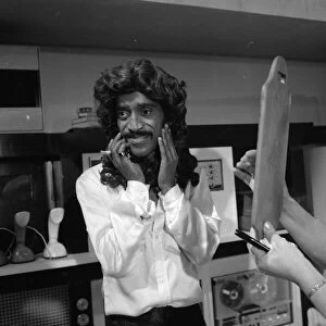 Sammy Davis Jnr filming One More Time in a black wig. 18th July 1969