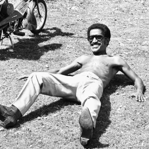 Sammy Davis Junoir seen here relaxing whilst on location at Eastnor Castle Sammy Davis Junoir seen here relaxing whilst on location at Eastnor Castle