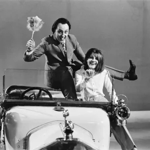 Sandie Shaw and Ken Dodd in 1912 Rover car, Didsbury, Manchester Print Sandie Shaw and Ken Dodd in 1912 Rover car, Didsbury, Manchester Print