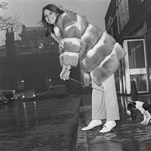 Sandie Shaw singer with her pet dog British singer Sandie Shaw taking her pet dog