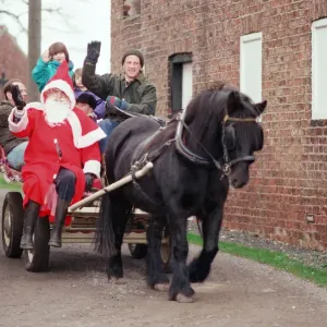 Santa Sledge ride at Newham Grange Country Farm. Middlesbrough, 17th December 1994