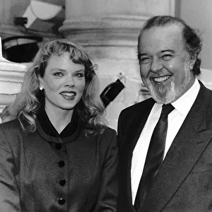 Sara Crowe Actress and Sir Peter Hall take a break from rehearsals of Twelth Night to