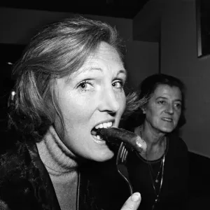 Sausage tasting panel at Marine Ices, Camden Town. Mrs Rita Peduzz (Housewife Sausage tasting panel at Marine Ices, Camden Town. Mrs Rita Peduzz (Housewife