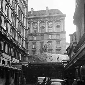 The Savoy Hotel, in The Strand, London, England. Picture shows the main entrance