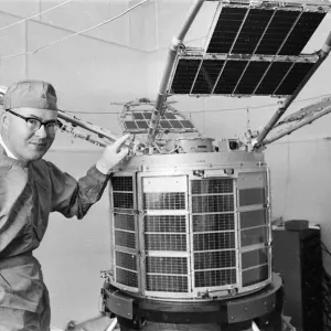 Full scale model of the Britains UK-3 Satellite, Friday 5th August 1966 Full scale model of the Britains UK-3 Satellite, Friday 5th August 1966