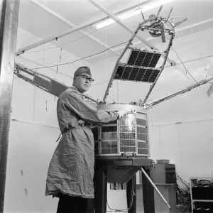 Full scale model of the Britains UK-3 Satellite, Friday 5th August 1966 Full scale model of the Britains UK-3 Satellite, Friday 5th August 1966