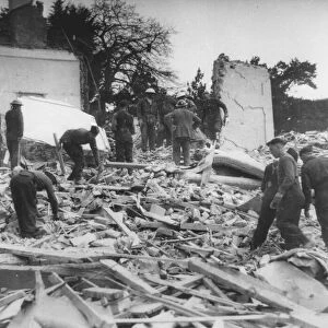 The scene after the bombing of Mixbury in Lower Warberry Road, Torquay in April 22