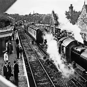 Scene at Bridgnorth Railway Station which was bought by the Severn Valley Railway Society