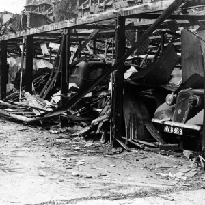 The scene after an enemy plane crashed and exploded during the night in Streatham, London The scene after an enemy plane crashed and exploded during the night in Streatham, London