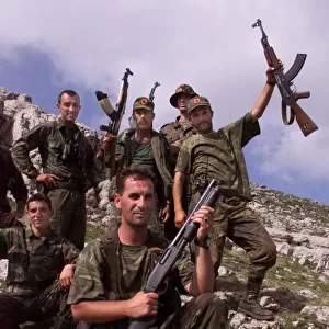 Scene at the KLA front line positions inside Kosovo June 99 as the fighters