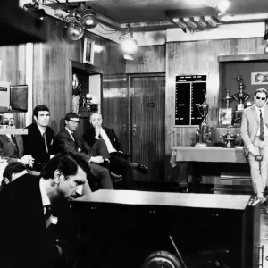 The scene in the Liverpool boardroom which had been converted in to a television studio