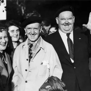 The scene outside Coventry station last night when film comedians Laurel