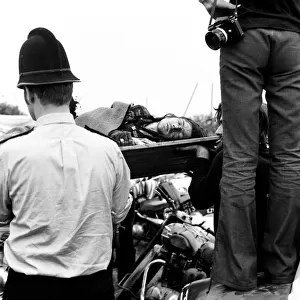 Scene at POP Festival, Weeley, Essex, following a battle between security men