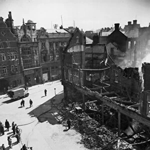 Scene showing the bomb damage in Orford Place, Norwich, Norfolk following an air raid by