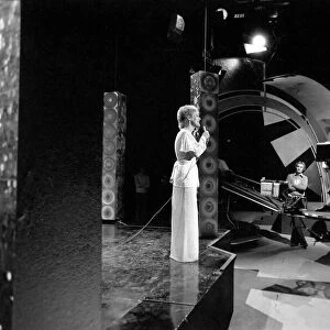 Scenes at BBC studios during the filming of the music televisin programme Top of the Pops