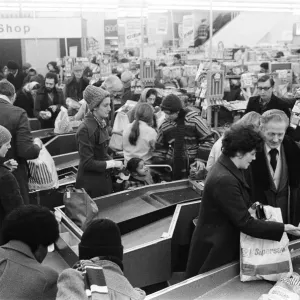 Scenes inside a Tesco supermarket. 5th January 1979