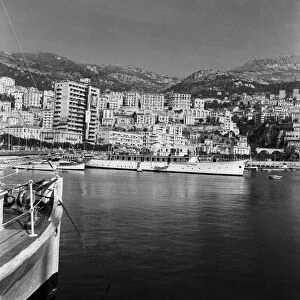 Scenes in Monte Carlo harbour as Grace Kelly arrives for her wedding to Prince Rainier