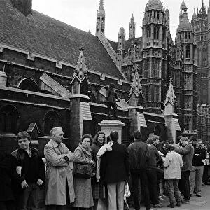 Scenes outside the House of Commons, where an emergency session is being held