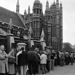 Scenes outside the House of Commons, where an emergency session is being held