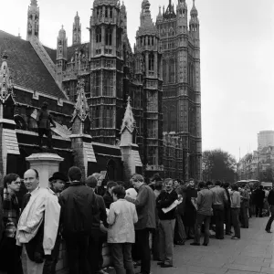 Scenes outside the House of Commons, where an emergency session is being held