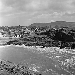 Scenes in Peel, Isle of Man. May 1954