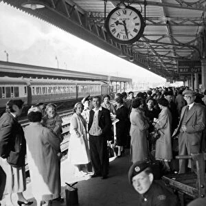 Scenes at a railway station in Wales. Circa 1930s