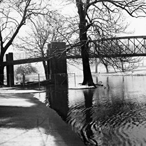 Scenes on the River Cam in Cambridge after flooding caused by heavy rain, March 1964