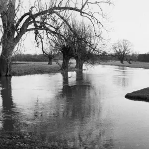 River Cam Print, Grantchester Flooding Scene