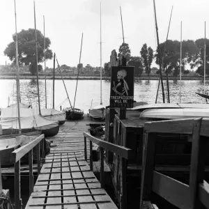 Scenes along the River Thames between Kew and Hammersmith, London. August 1954