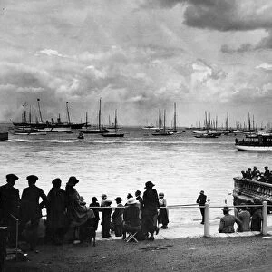 Scenes during the Royal Southampton Regatta in Cowes Week showing crowds gathered to look