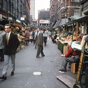 Scenes in Rupet Street in Soho, London, showing the outdoor market, 1966