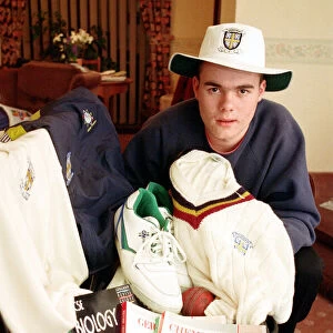 School boy Neil Killeen, packs his bags for the Durham Tour to Zimbabwe