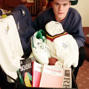 School boy Neil Killeen, packs his bags for the Durham Tour to Zimbabwe School boy Neil Killeen, packs his bags for the Durham Tour to Zimbabwe