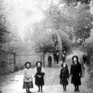 School children photographed in the village of Brislington, 1910s
