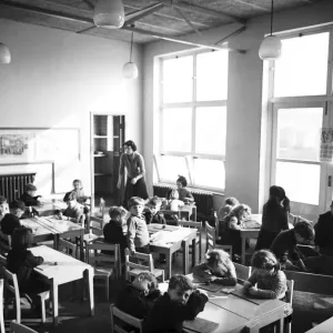 Une classe d'école à Peterlee, une petite ville construite en vertu de la loi des nouvelles villes de 1946.