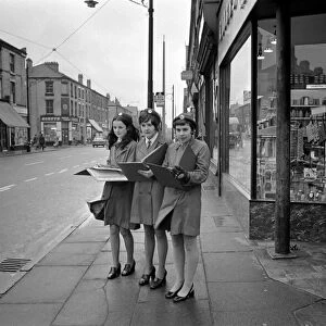 School girls near Liverpools Sefton Park out on an urban trip as part of their