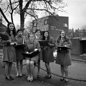 School Girls in Sefton Park, Liverpool Urban Trip Print 1969