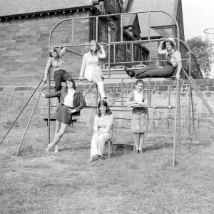 Church High School Girls Model Latest Fashion 1971 Print
